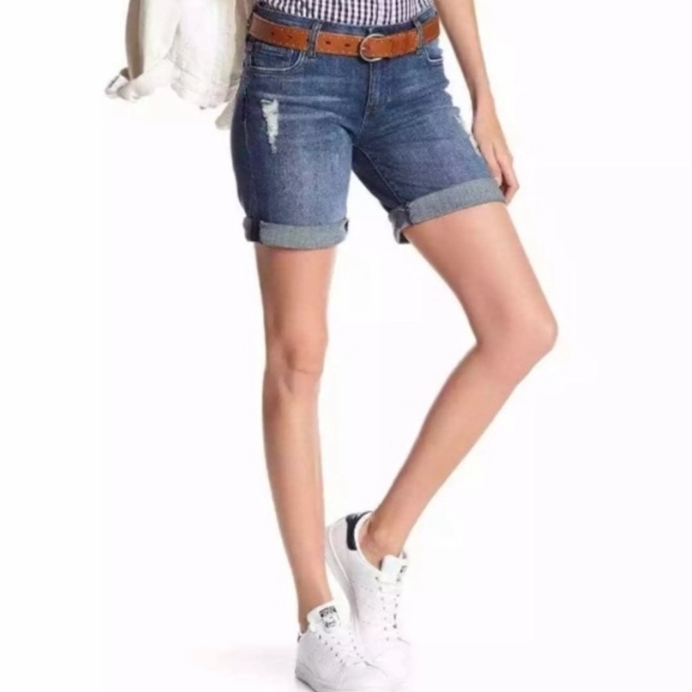 Kut from the Kloth Dark Wash Blue Katy Boyfriend Jean Short Size 6